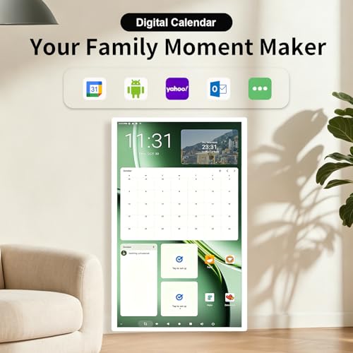 15.6"/21.5"/24"/32" Digital Calendar - Smart Chore Chart & Wall Planner, Electronic Calendar for Family, Meals, Photo Display, Wall/Desk Mount, Touch Screen, Gifts for Women and Men 15.6‘’