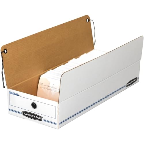 Bankers Box 12-Pack String & Button Check Box, 4-1/4 x 6" x 23-1/4"