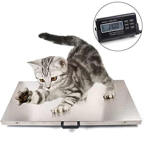 Postal Scale Pet Scale Dog Scales for Large Breed Shipping Scale for Packages Digital Livestock Scale Stainless Steel Platform Electronic Heavy Duty Large Dog Hog Sheep Goat Pig Sheep Scale (200 KG)