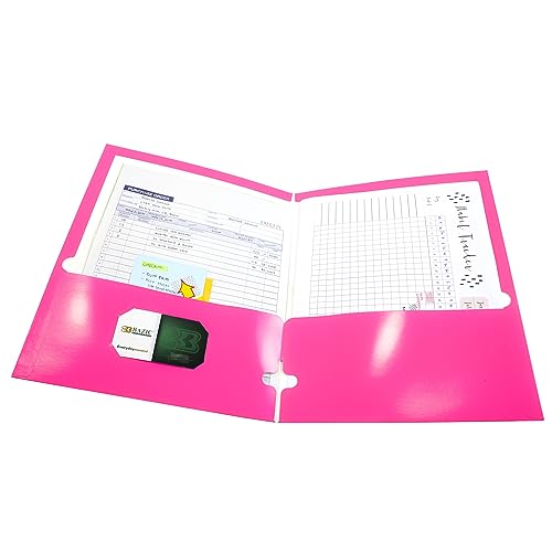 BAZIC Laminated Bright Glossy Color 2-Pockets Portfolios (Case of 48)