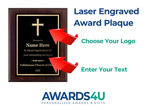 Personalized Church Award - Engraved Custom Religious Plaque - Recognition or Appreciation for Preacher, Pastor, Rabbi, Usher, Elder, Deacon, Member, Choose Your Size, Customize Now! (8x10)