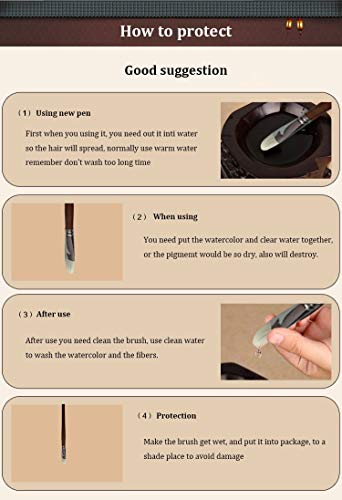 HBJWOV 6pcs Green Long Pole Handle Art Paint Brush Brush Set with Oval Shape Hair Handmade Pen Oil Brush Acrylic Paint Art