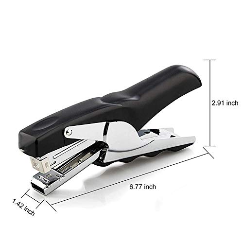 KLJUHGTR Clip-On Stapler for 20-Page Heavy-Duty Desktop for Office Staplers (Black)
