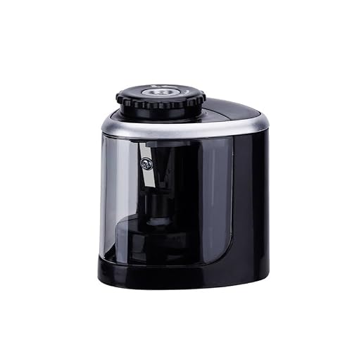 NVEIRGH Electric Pencil Sharpener Semi-Automatic for Student Stationery(Black)