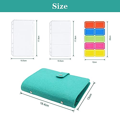 ONMYJFD A6 Binder Budget Cash Envelopes Planner System with 10pcs Binder Pockets/2pcs Binder Cards/2pcs Label Stickers for Saving Money(D)