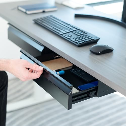 VIVO Black 32 x 9 inch Under Desk Slide Out Drawer Set, DESK-AC03A-2B
