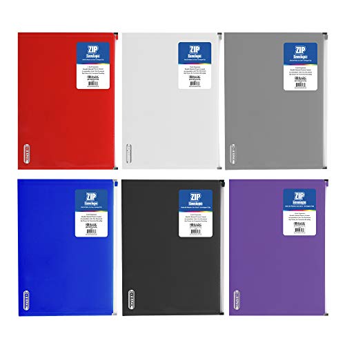 BAZIC Assorted Color Letter Size Zip Envelope Case of 24 (3188-24)