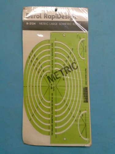 Berol R-2124 RapiDesign Technical Drawing Template Metric large IsoMetric Ellipse (Virgin Vintage Product)