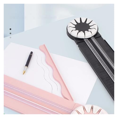 12 In 1 Rotary Paper Trimmer Multi-Functional Cutting Tool Sliding Guillotine Craft Zig Zag Trimmer For Cardstock Coupons Labels(Pink)