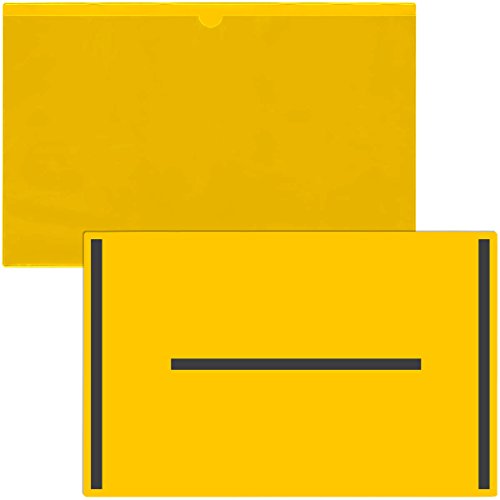StoreSMART - Magnetic File Jackets - 50-Pack - Yellow Plastic Back, Clear Plastic Front - 11" x 17 - FJ3512PQYM-50