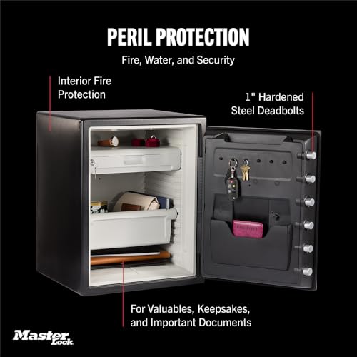 Master Lock Black Steel Fireproof and Waterproof Safe with Digital Keypad, 2.0 cu-ft, STW205GYC