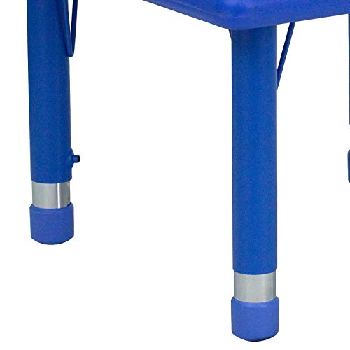 BizChair 24" Square Blue Plastic Height Adjustable Activity Table