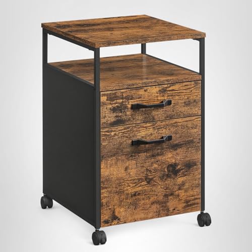 VASAGLE 2 Drawer File Cabinet, Rolling Printer Stand