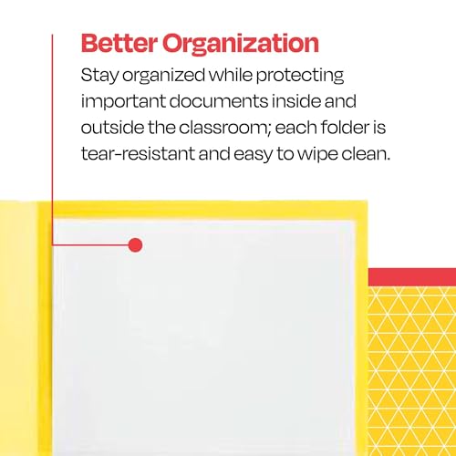 School Smart Take Home Folder, Yellow, Set of 24