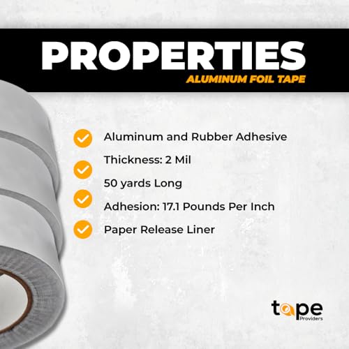 WOD HXT HEXAYURT Tape Aluminum Foil Tape 3 in. Wide x 50 yds. Premium Grade General Purpose Heat Shield Resistant for Burning Man, Ideal for HVAC, Air Ducts, and Insulation, Pack of 4
