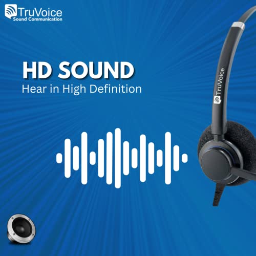 TruVoice HD-150 USB Proffesional Headset for The Office or Call Center – Works with All VoIP Phone Systems – Noise Canceling Microphone and HD Speakers