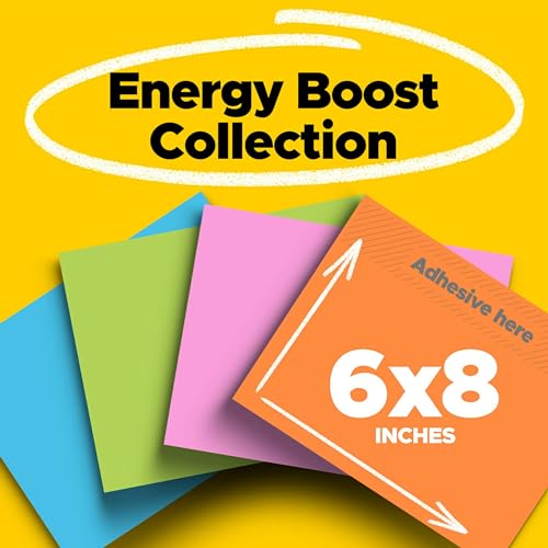 Post-it Super Sticky Notes 6845-SSP, 8 in x 6 in, 12 Pack