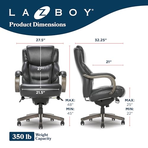 La-Z-Boy Big and Tall Executive Office Chair Lumbar Support, Leather Chair