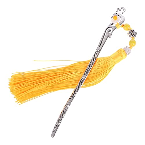 OISNGWNG Chinese Vintage Classic Metal Bookmark Tassel Beads School Office Supplies