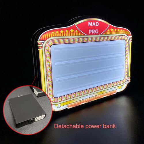 CHHMAELOVE RGB Letter Light Box - with 7-Color LED Glasses, 2 Set of English Letters and 0-9 Numbers, Detachable Power Bank, Happy Birthday VIP Service for Club Party Bar