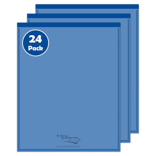 24 Pack Twin Pocket Vinyl Classroom Folders, Blue Folders with Clear Covers