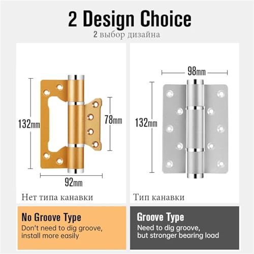 2 Pack Hydraulic Door Hinge Automatic Door Closer 90° Positioning Adjustable Door Stopper Soft Closing 50KG Door Hardware