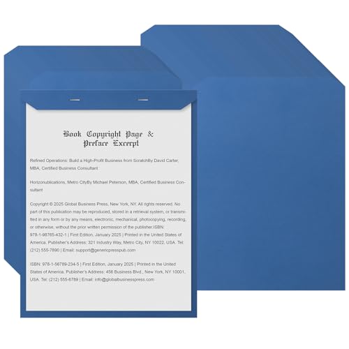 150 Pack Manuscript Covers, Letter-Size Report Covers, Top-Bound Document Folders, 0.23mm / 180gsm Blue Paper Covers for Filing, Organizing & Presentations