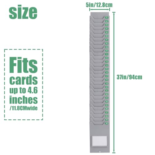 PFSLKXM Wall Mounted Time Cards Holder 5/10/15/20/25/30 Slot Cards Rack