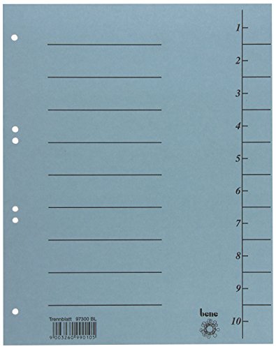 Bene 97300 Divider A4 Coloured Blue Pack of 100