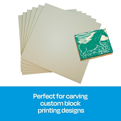 Sax Easy to Cut Unmounted Linoleum - 12 x 12 inches - Pack of 6