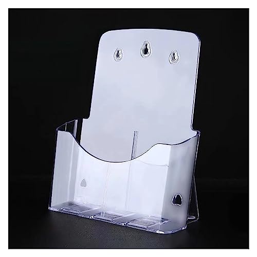 KOMFGT Wall Mount Mailboxes,A4 File Holder, Mail Magazines Organizer Wall Mount, Acrylic Hanging Wall File Organizer（Clear-1tier）