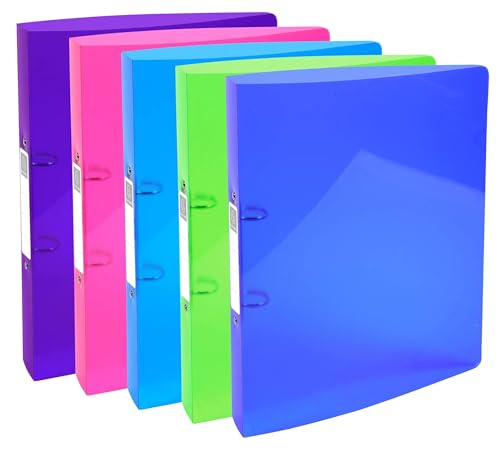Exacompta - Ref 54780E - Box of 15 Iderama Binders - 2 Round Rings Diameter 30 mm - Spine 40 mm - External Dimensions: 32 x 27 cm - A4 Maxi File Format - Assorted