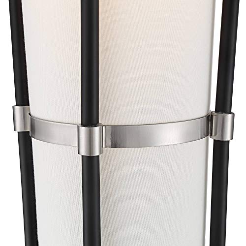 Flute 64" Tall Black and White 2-Light Modern Floor Lamp