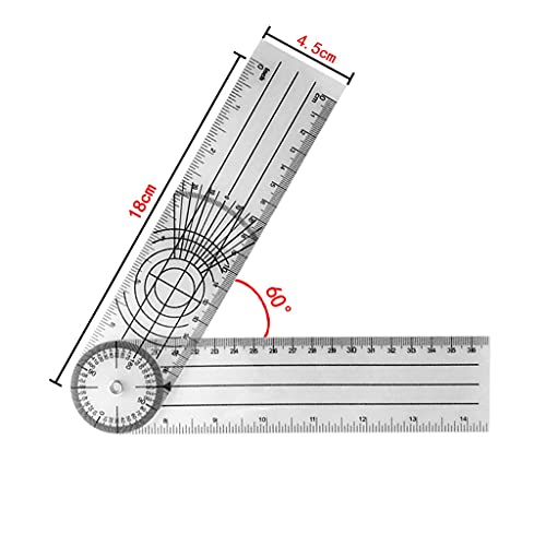 TEOYETTSF 0-140mm 360 Degree Goniometer Angle Medical Spinal Angle Ruler Angle Inclinometer Ruler Protractor Angle Finder Measuring Tool