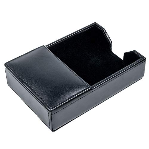 Dacasso Black Bonded Leather Memo Holder, 4-Inch by 6-Inch (A1409)