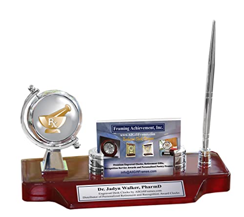 Doctor of Pharmacy Gift Nameplate Desk Engraved Clock Pen PharmD Graduation