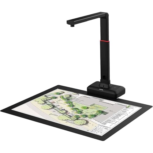 A2/A3 Large Format Book & Document Scanner, 26MP High Resolution Overhead Scanner, with Auto-Flatten & OCR, Non-Destructive Scanning for Maps, Newspapers