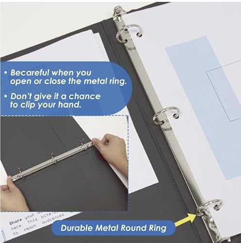 24 Pack, 3 Ring Binder 1/2" Economy View Binders Black, Hold 100 Sheets