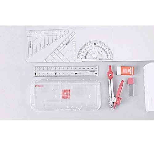 Muteiki Math Geometry Kit Combination Plotter Set,7 Pieces in Sets for Students Drawing Tools & Drafting Kits Geometry Class Set for Students
