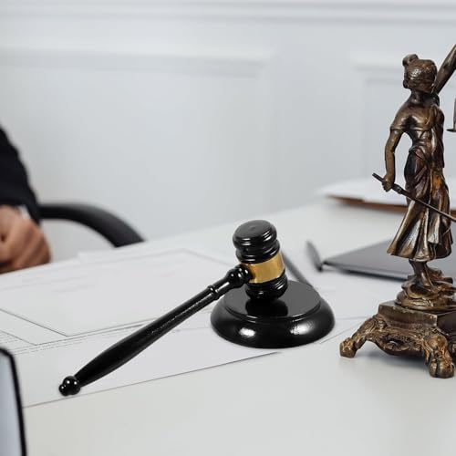Wooden Judge Gavel Hammer for Meetings, Auction Courtroom Use & Legal Scenarios Auction Hammer
