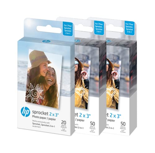 HP 2x3" Premium Zink Photo Paper (120 Pack) Compatible with HP Sprocket Photo Printers.