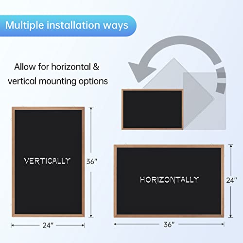 Magnetic Chalkboard for Wall 36x24 Inch, Large Blackboard with Natural Wood Frame for Home, Office, Classroom, Kitchen or Kids