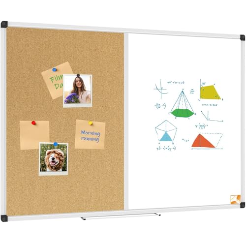 XBoard Magnetic whiteboard Corkboard Combo,36 x 24 Inches
