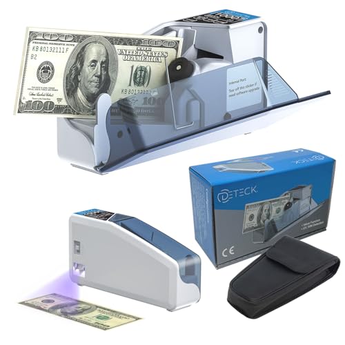 DETECK DT5S Portable Money Counter Machine with Counterfeit Detection UV/WM - Handy Currency Counting Quantity of Bills only, for Small Cash Counting Machine