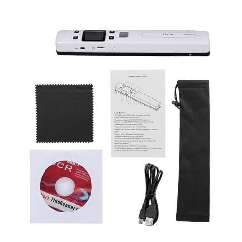 Document Scanners, Mini 1050DPI Portable Handheld Scanner, Support TF Card Max 32GB Photo JPEG PDF Color Scanning Receipts Books A4 Document