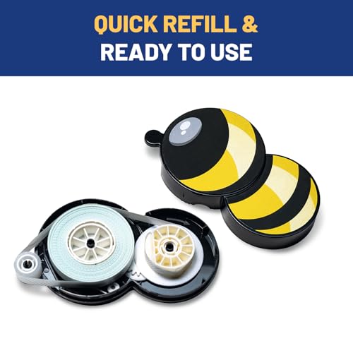 HERMA Removable Double Sided Tape Runner (Bee-Shaped), 3 Refills & Pouch