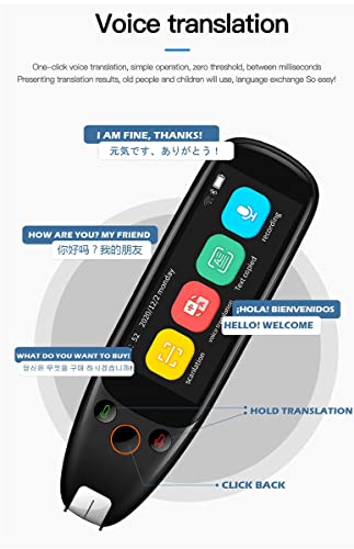 Real Time Scanning Dictionary Pen 112 Language Translation Reading Pen 3.5 Inch Screen Foreign Language Voice Translator Offline WiFi Electronic Dictionary Translate Devi,B