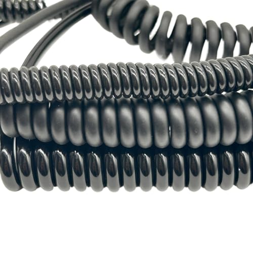 5 Meter Coiled Curly Mains Flex Multicored Cable Spring Power Cord