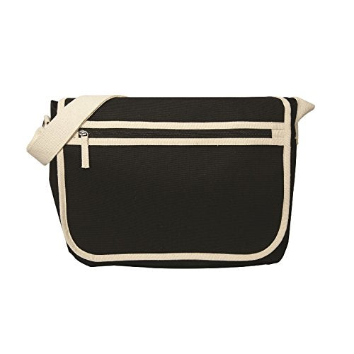 Debco E9001 Longford Cotton Messenger Laptop Bag Black - 12 Pack
