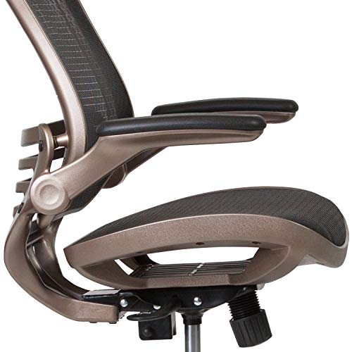 Flash Furniture Mesh Drafting Chair, Black/Melrose Gold
